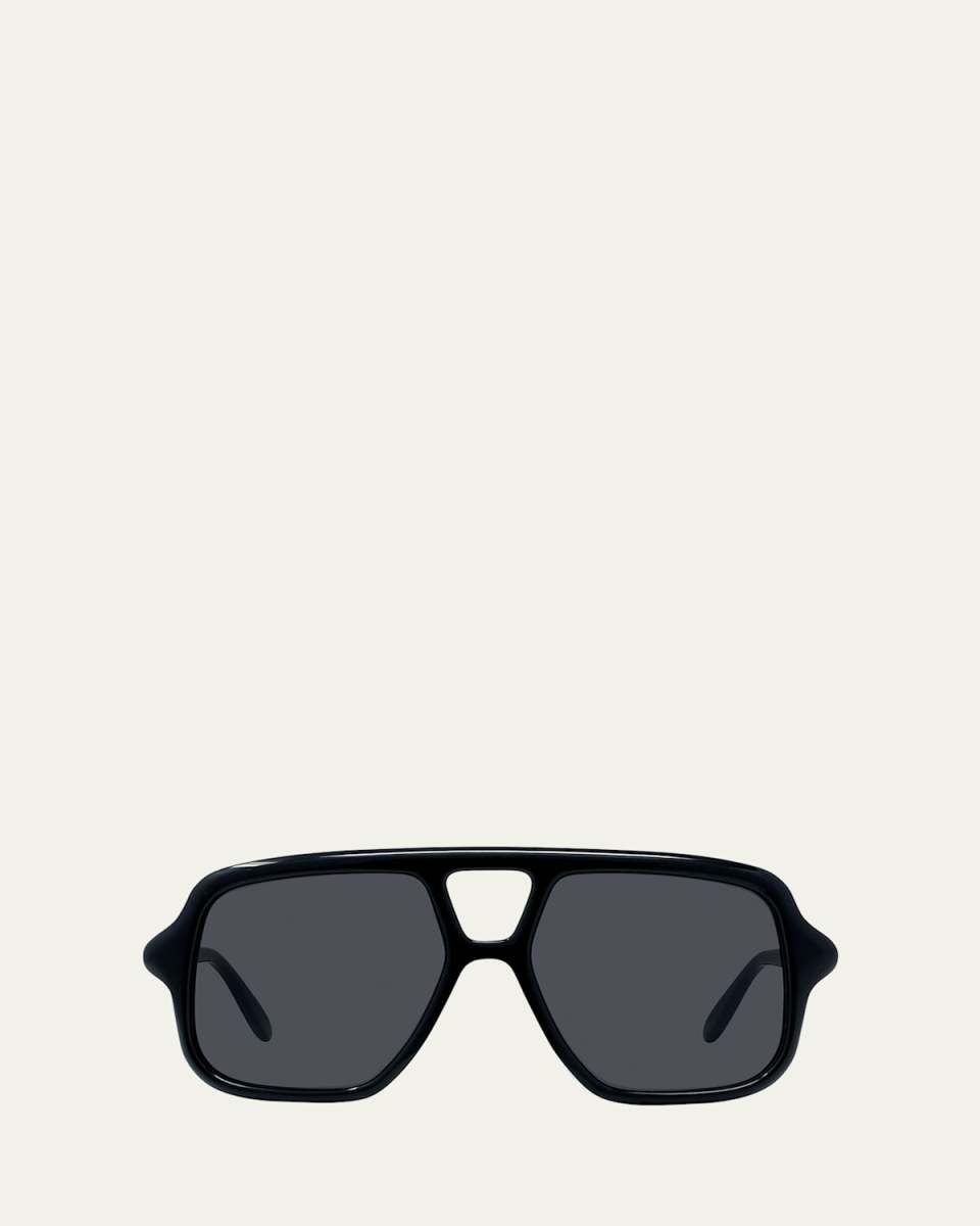 Slim Aviator Logo Sunglasses